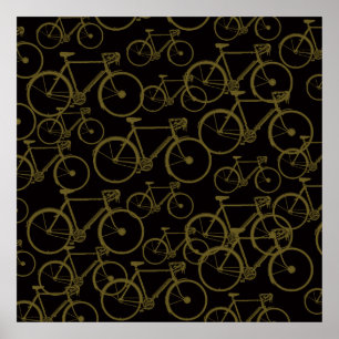 Poster Vélos graphiques sur l'art noir