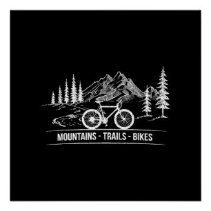 Poster Vélos Mountain Trail - Vélo cycliste Rider