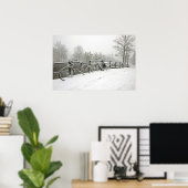 Poster Vélos neige à Amsterdam, Pays-Bas (Bureau à domicile)