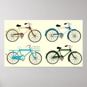 Poster Vélos vintages