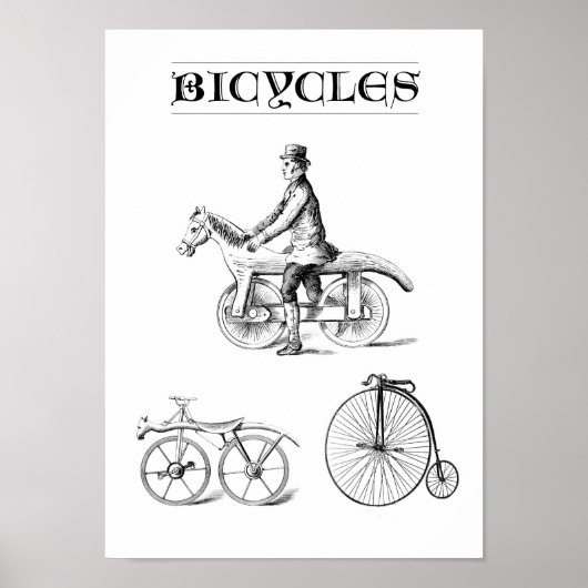 Poster Vélos vintages (Devant)