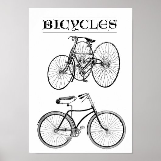 Poster Vélos vintages (Devant)