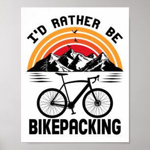 Poster Vélotourisme Vélotouriste VTT Vélo Cyclisme