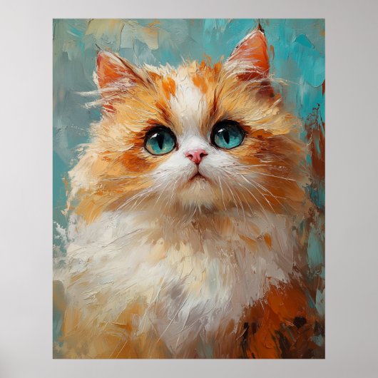 Poster Velvet-Furred Persian Kitten Painting (Devant)