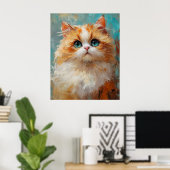 Poster Velvet-Furred Persian Kitten Painting (Bureau à domicile)