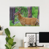 Poster Velvet Whitetail Deer Buck (Bureau à domicile)
