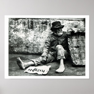 Poster vendeur de Cigare-fin, c, 1865 (photo de b/w)