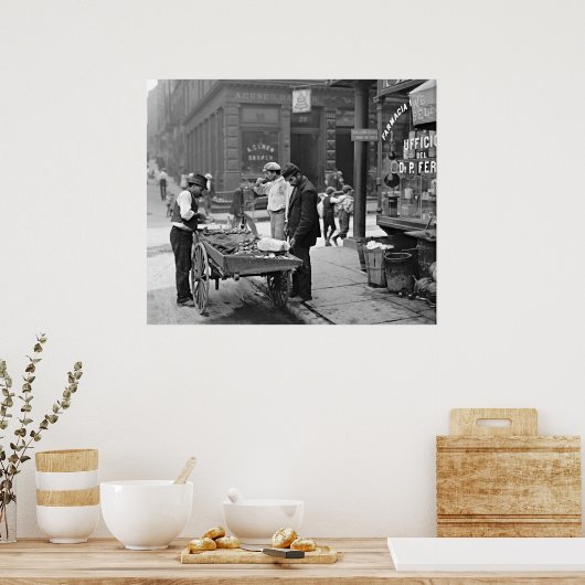 Poster Vendeur New York Clam à Mulberry Bend 1900 (Cuisine)