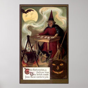 Poster Vendeur vintage Halloween Fortune