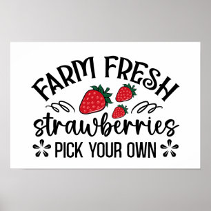 Poster Vendeurs de fraises fraîches
