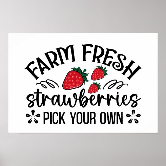 Poster Vendeurs de fraises fraîches (Devant)