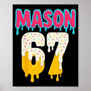 Poster Vendez 6 7 Glace Dégoulinante Numéro 67 Drôle Six