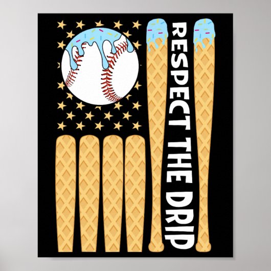 Poster Vendre Driys Glace Cream American Flag Respectez L (Devant)