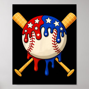 Poster Vendre Gant Usa Drapeau Style Drip 4 Juillet Jeu V