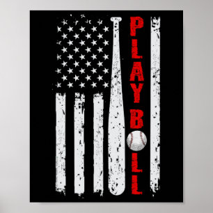 Poster Vendre Ll Drapeau Usa Et T Play Ll Softll Vendre F