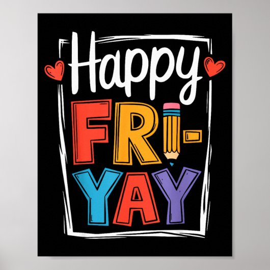 Poster Vendredi heureux Fri-yay Professeur École Mème _2  (Devant)