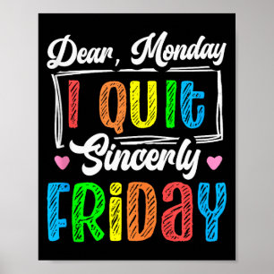 Poster Vendredi heureux Fri Yay Professeur École Mème Hau