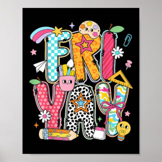 Poster Vendredi heureux Vendredi drôle Professeur de fin