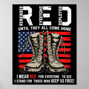 Poster Vendredi rouge de soutien à l'armée - Se souvenir 