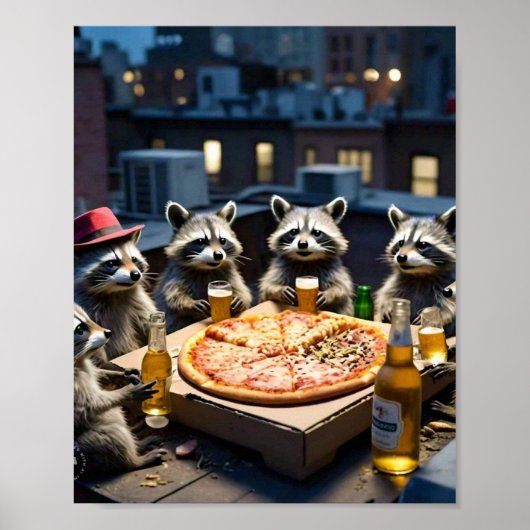 Poster Vendredi soir pizza raton laveur (Devant)