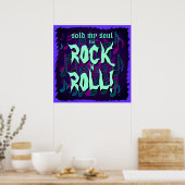 Poster Vendu Mon Âme Pour Rock N Rouleau Purple Vert Bleu (Cuisine)