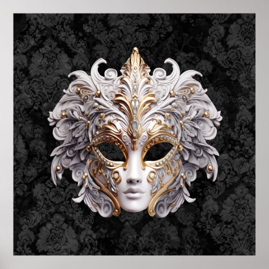 Poster Venetian, Masquerade Carnival Mask (Devant)