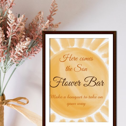 Poster Venez au Son Sunshine Baby shower Flower Bar