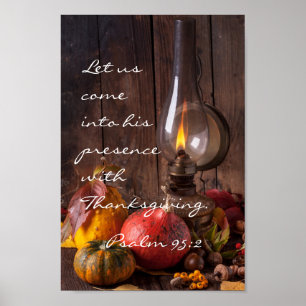 Poster Venez en sa présence avec Thanksgiving, Psaume 95