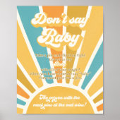 Poster Venez Le Baby shower Soleil Fils ne dites pas Bébé (Devant)