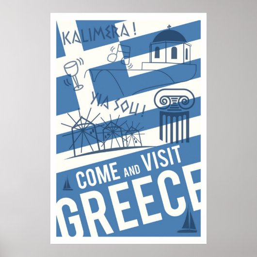 Poster Venez visiter la Grèce (Devant)