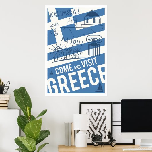 Poster Venez visiter la Grèce (Bureau à domicile)