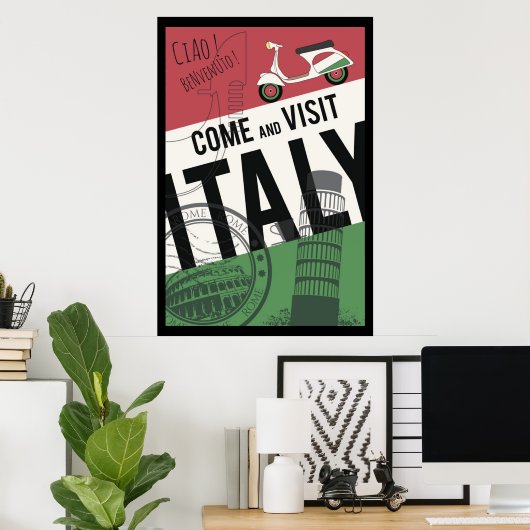 Poster Venez visiter l'Italie (Bureau à domicile)