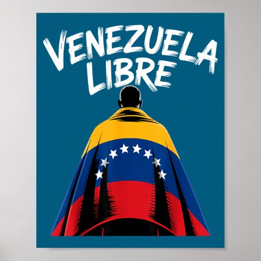 Poster Venezuela Libre 2026 Drapeau Vénézuéla (Devant)