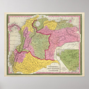 Poster Venezuela, New Grenada & Equateur