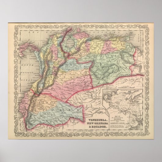 Poster Venezuela, Nouvelle Grenade et Equateur (Devant)