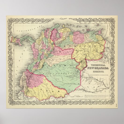 Poster Venezuela, Nouvelle-Grenade Et Équateur (Devant)