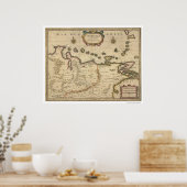 Poster Venezuela par Carte Hondius - 1630 (Cuisine)