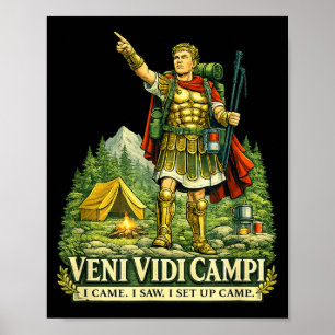 Poster Veni Vidi Cam Drôle Camng Soldat Romain Latin