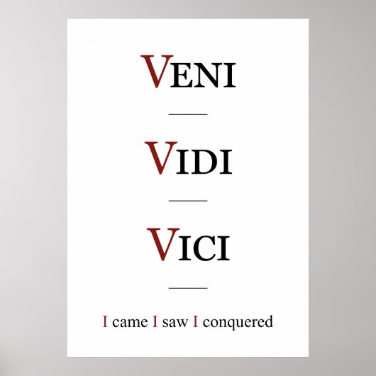 Poster Veni, Vidi, Vici (Devant)