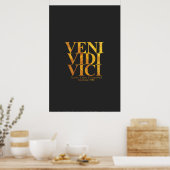 Poster Veni Vidi Vici Julius César Citation latine. (Cuisine)