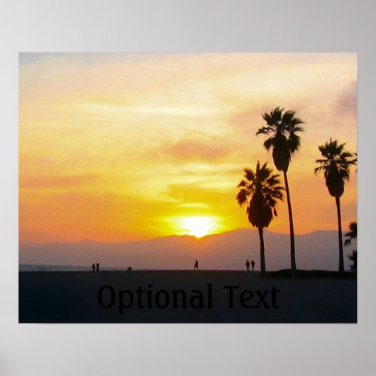 Poster Venice Beach California Sunset Souvenir (Devant)