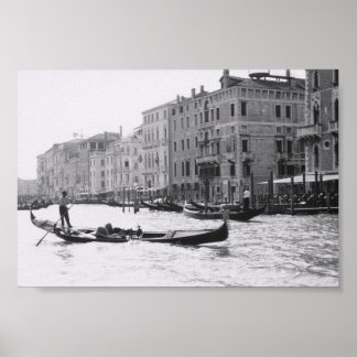 Poster Venice Gondola Gondolier Italie Photographie d'art
