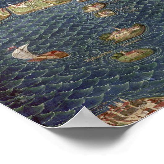 POSTER VENICE : MAP, 16TH CENTURY (Coin)