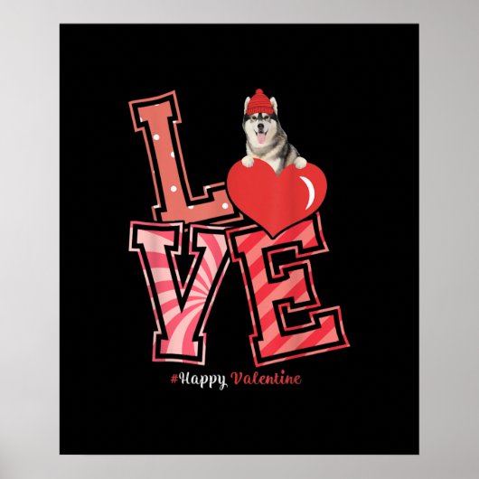 Poster Venin de Husky Valentines | Husky Heart (Devant)
