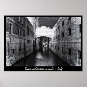 Poster Venise - architecture la nuit No.1 (affiche)