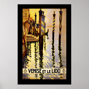 Poster Venise des années 1920 Italie Venise et le Lido St