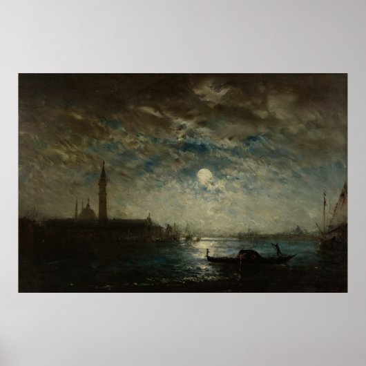 Poster Venise et le Campanile au Clair de Lune (Devant)