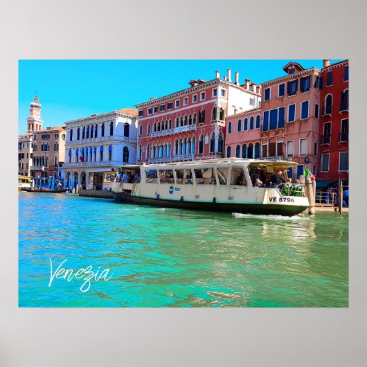 Poster Venise Grand Canal Water Bus (Devant)
