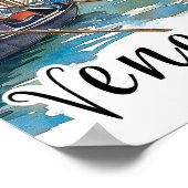 Poster Venise Italie Aquarelle Peinture Voyage (Coin)