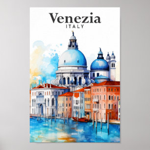 Poster Venise Italie Aquarelle Peinture Voyage